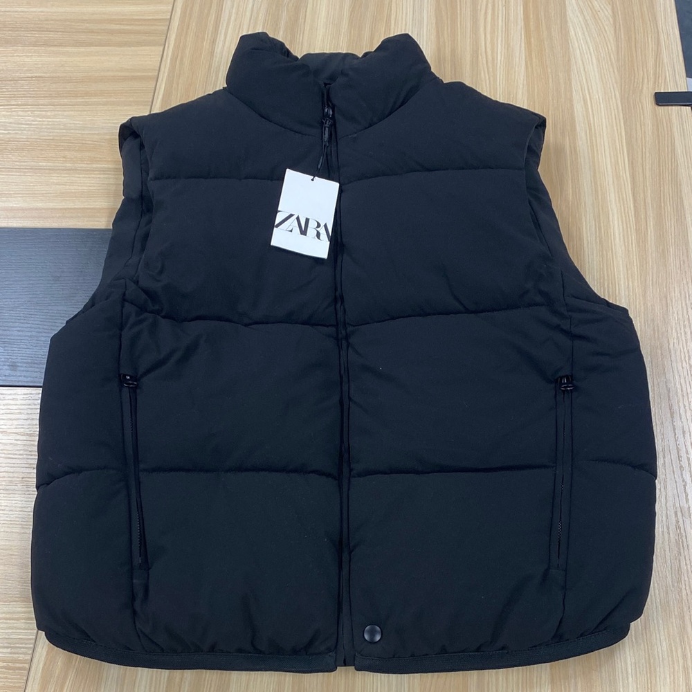 Zara Midnight Black Quilted Vest